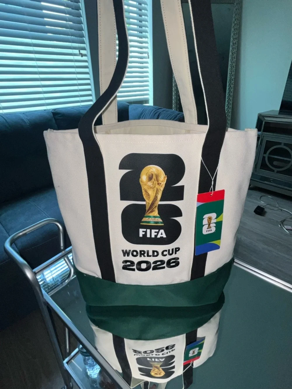 FIFA World Cup 2026 White & Green Canvas Tote Bag